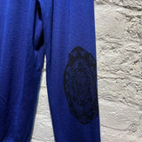 ALEXANDER MCQUEEN BLUE FINE KNIT JUMPER