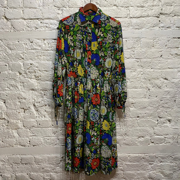 JOSEPH
MULTICOLOURED FLORAL SILK PRINT DRESS