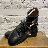 MAISON MARTIN MARGIELA
BLACK CUT OUT SIDES LEATHER/SNAKE DERBY SHOES