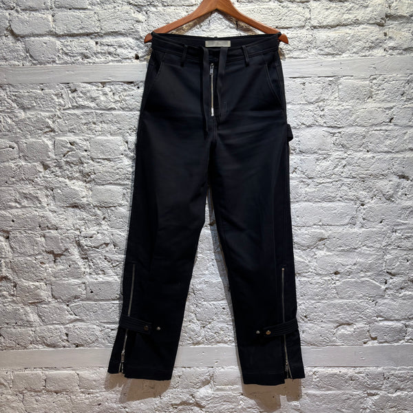 DION LEE 	BLACK HEAVY COTTON TROUSERS