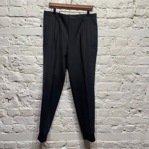 WOOYOUNGMI BLACK CUFF HEM TROUSERS