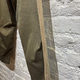 ALEXANDER MCQUEEN	GREEN / TAN DECONSTRUCTED RECONSTRUCTED TROUSERS