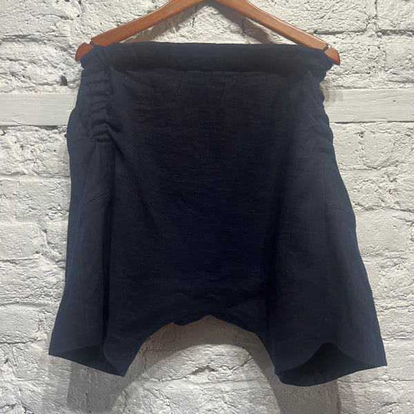 MARNI 
NAVY DROP CROTCH SHORTS