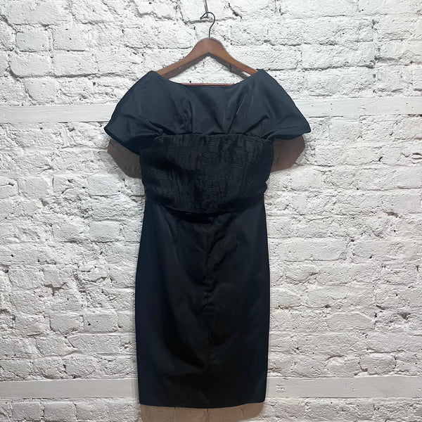 NINA RICCI BLACK SATIN DRESS