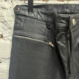 BLK DNM
BLACK LEATHER MOTO TROUSERS
SIZE 27