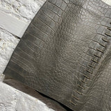 ALEXANDER WANG GREY TEXTURED LEATHER MINI SKIRT