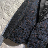 STEVE BELL BESPOKE BLACK/BLUE EMBROIDERED DINNER JACKET