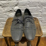 LANVIN BLACK AND WHITE WOVEN SHOES