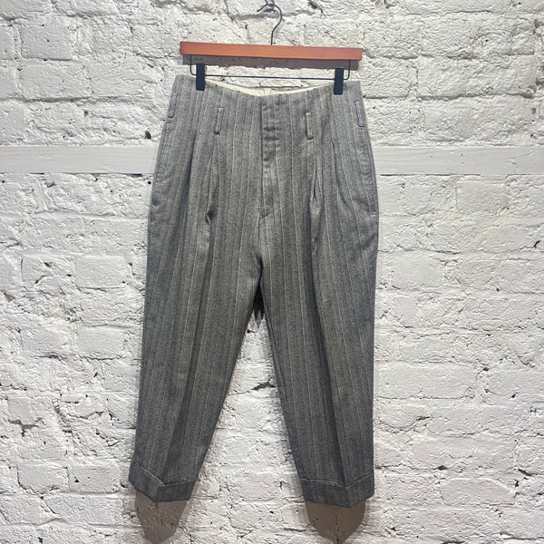 COMME DES GARÇONS MAIN LINE AD2006 GREY STRIPE CROPPED TROUSERS