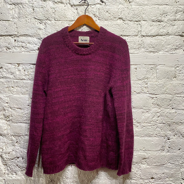 ACNE RASPBERRY MELANGE MOHAIR KNIT
