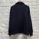 GIANNI VERSACE 
VINTAGE 80s NAVY WOOL CARDIGAN