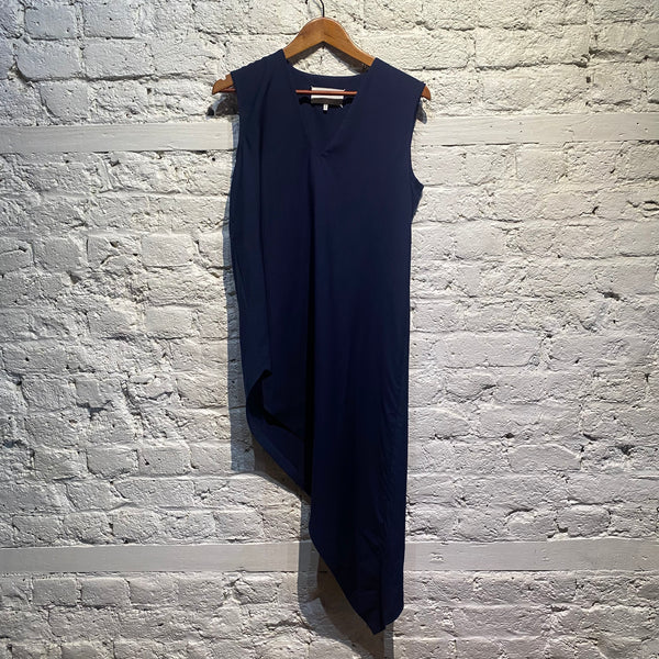 MARGIELA NAVY ASYMMETRICAL TOP
