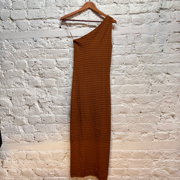 HELMUT LANG	BROWN KNIT DRESS