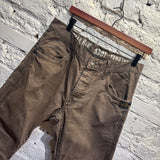 G-STAR RAW BROWN TWILL COTTON TROUSERS