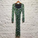 GANNI POWERMESH FLORAL DRESS