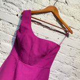 ALEXANDER MCQUEEN PURPLE ONE SHOULDER DRESS