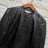 THIERRY MUGLER DARK BROWN/BLACK LAMB LEATHER JACKET