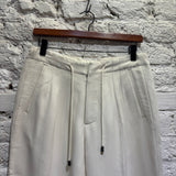 MAISON MARGIELA 	4 WHITE PLEAT FRONT TROUSERS