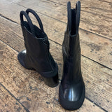 RANDOM IDENTITIES BLACK LEATHER & RUBBER WORKER BOOTS