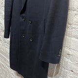 PAUL SMITH 
NAVY WOOL/CASHMERE DOUBLE BREASTED OVERCOAT