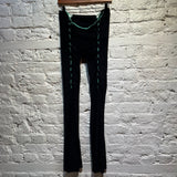 RUI BLACK FLARED LEGGINGS MINT LACING