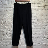 ARMANI COLLEZIONI BLACK STITCHED CREASE TROUSERS