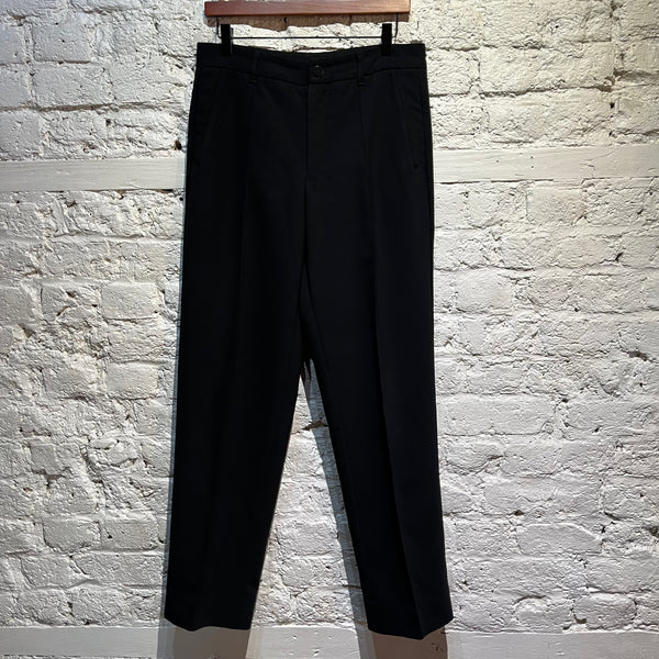 ARMANI COLLEZIONI BLACK STITCHED CREASE TROUSERS