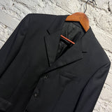 PRADA BLACK 3 BUTTON WOOL JACKET