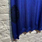 ALEXANDER MCQUEEN BLUE FINE KNIT JUMPER
