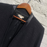 HELMUT LANG BLACK WOOL LEATHER JACKET