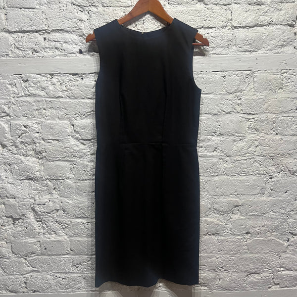 ACNE STUDIOS BLACK COTTON DRESS WITH WHITE COTTON LINING