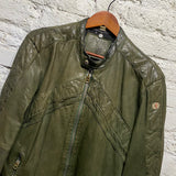 DIESEL OLIVE GREEN LEATHER JACKET