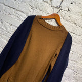 EUDON CHOI MERINO/CASHMERE TWO TONE SWEATER