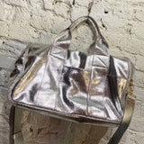 MARC BY MARC JACOBS SILVER CRINKLE LEATHER BAGS SET