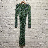 GANNI POWERMESH FLORAL DRESS