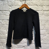 COMME DES GARÇONS BLACK WOOL BUBBLE KNIT LONG SLEEVE TOP