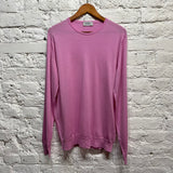 JOHN SMEDLEY 
BUBBLEGUM PINK MERINO WOOL SWEATER