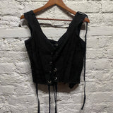 OLUBIYI THOMAS
BLACK LACED CORSET TOP QUILTED
