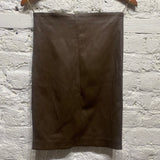 SUPERTRASH 
LAMBSKIN LEATHER BROWN SKIRT