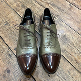 CESARE PACIOTTI
GREEN/BROWN LEATHER LACE UP BROGUES