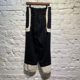 REJINA PYO BLACK/OFF WHITE TROUSERS