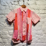 COMME DES GARÇONS SHIRT
PINK/WHITE PAYCHWORK COTTON S/S SHIRT