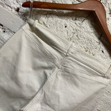 CELINE WHITE COTTON FLARED TROUSERS