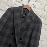 JOSEPH GREY CHECK OVERCOAT