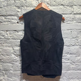 ANN DEMEULEMEESTER BLACK WOVEN WAISTCOAT