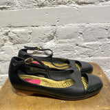 PRING T-BAR STRAP BLACK LEATHER SHOES