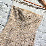 ALEXANDER MCQUEEN SILK EMBROIDERED NUDE CORSET DRESS