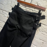 HELMUT LANG BLACK COTTON TROUSERS WITH FLAP FRONT