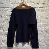 EUDON CHOI MERINO/CASHMERE TWO TONE SWEATER