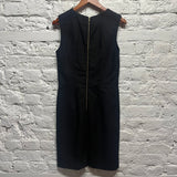 ACNE STUDIOS BLACK COTTON DRESS WITH WHITE COTTON LINING